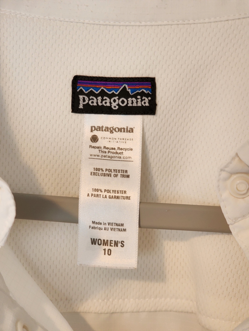 Patagonia Lightweight White Button-Up Shirt Jacket with Snaps Size 10 - Picture 5 of 9